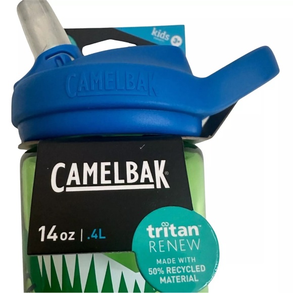 NWT Camelbak EDDY Tritan Renew Leak Proof Kid's Water Bottle 14 Oz "Hip Dinos" - Picture 2 of 7